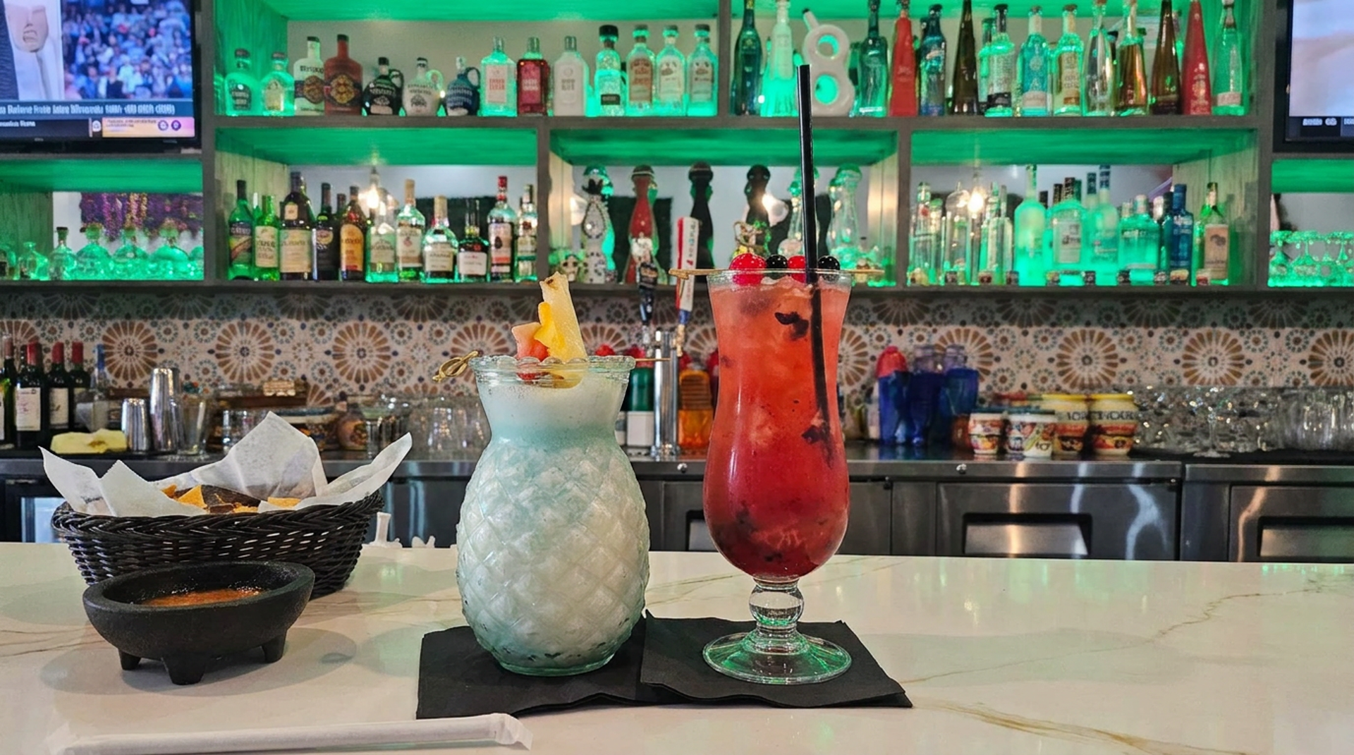 Cocktails at the bar